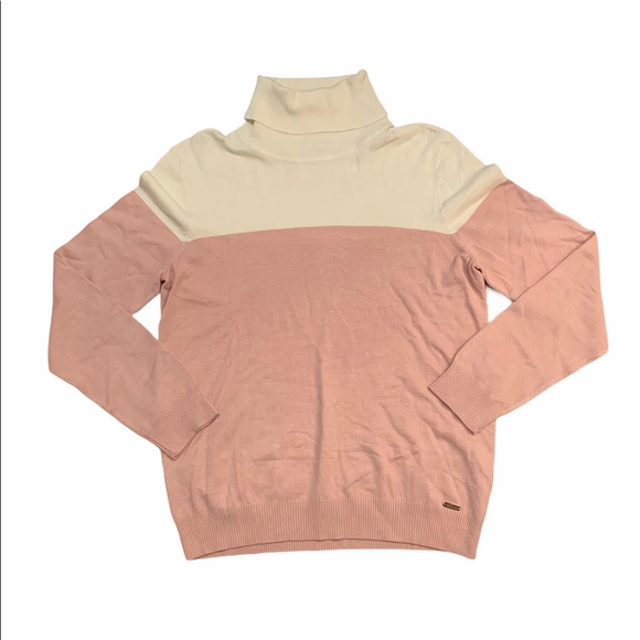 Calvin Klein Sweaters - Calvin Klein pink & white sweater size Large